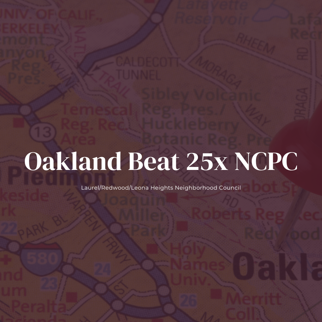 Oakland Beat 25X NCPC with map of Oakland